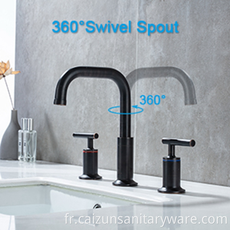 Black Widespread Bathroom Faucet